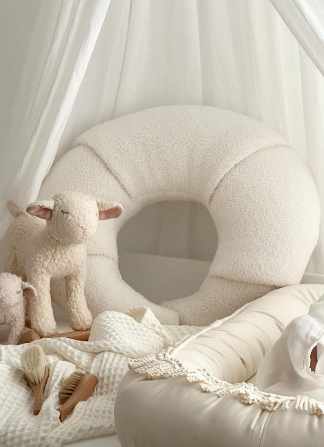 Croissant Boucle Nursing Pillow (Mutiple Colours)