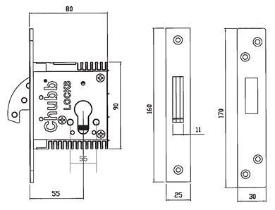 Thumbnail: Chubb 3C16 Euro Hook Bolt Case
