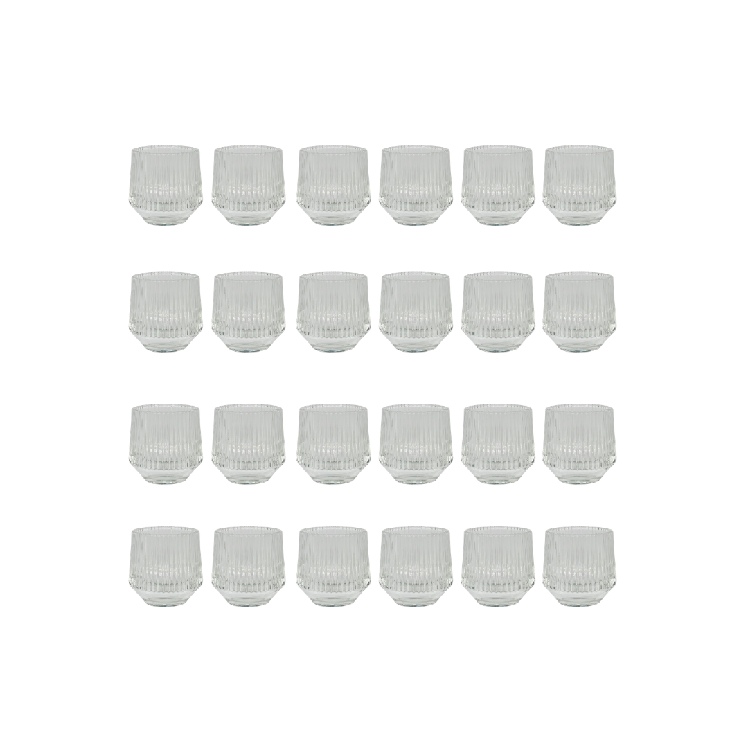Glass reeded votives