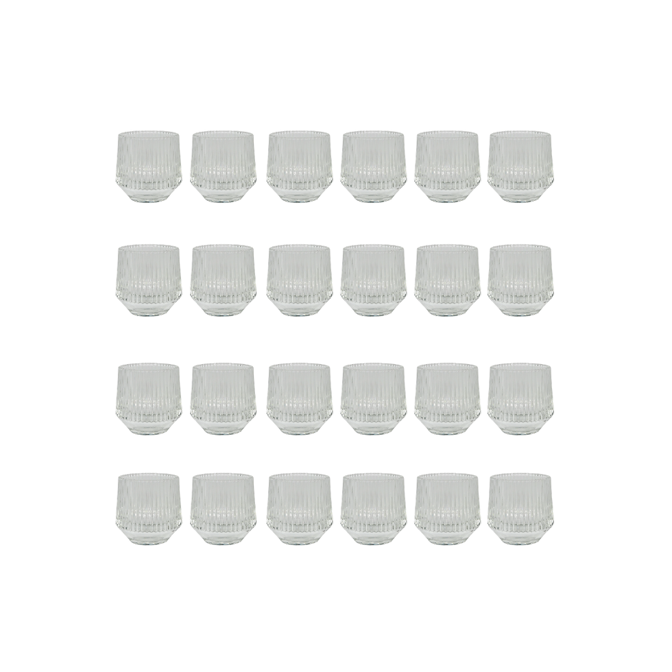 Glass reeded votives
