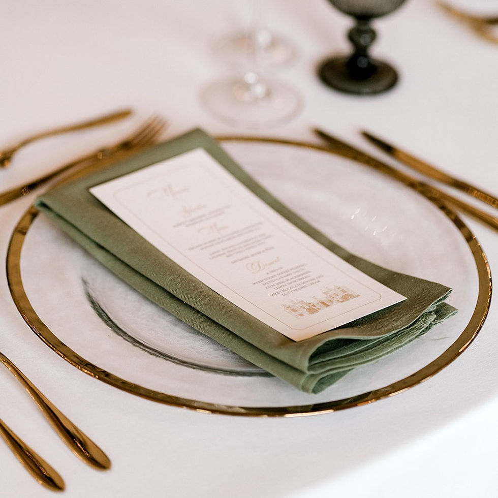 Olive green fabric napkins to hire from Party Squared