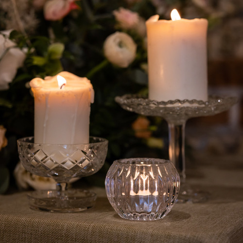 Cut Glass Candle Plates Party Squared