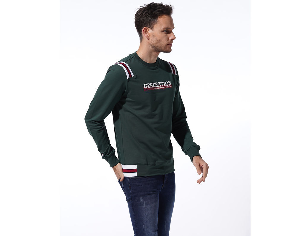 Thumbnail: CREW NECK SWEATSHIRT RIB SHOULDER