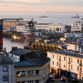 Vue du port de commerce de Brest