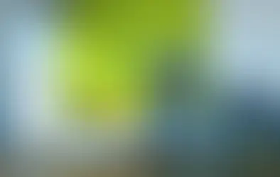 Modern living room with bright green accent wall, large windows, and white furniture.