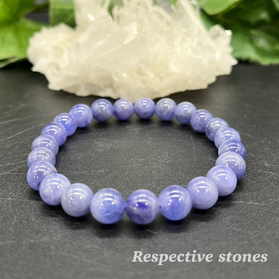 <ブレスレット>一点物♪ライトカラー★タンザナイト(問題解決のサポート・人生の重要な局面に・12月の誕生石)8mm・16cm/1ten-55