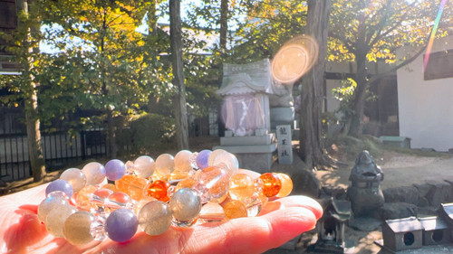 限定ブレスレット＞【岡山】道通(どうつう)神社[限定]白蛇天珠☆金運