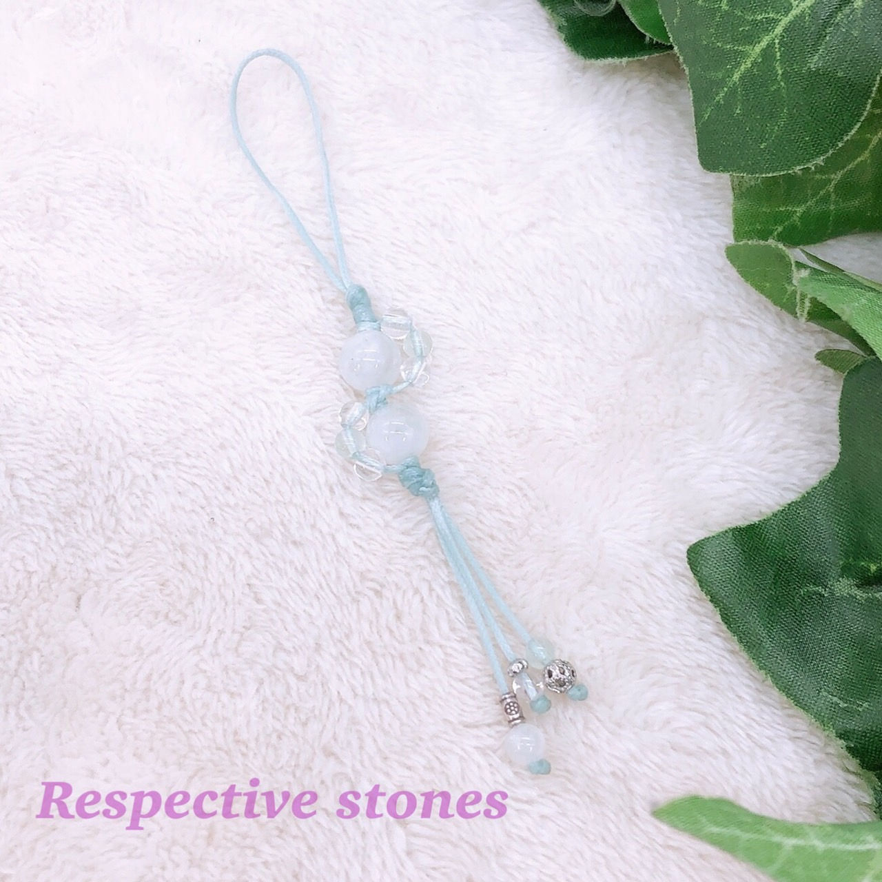 ＜在庫限り＞誕生石ストラップ【６月】ムーンストーン／bd-6