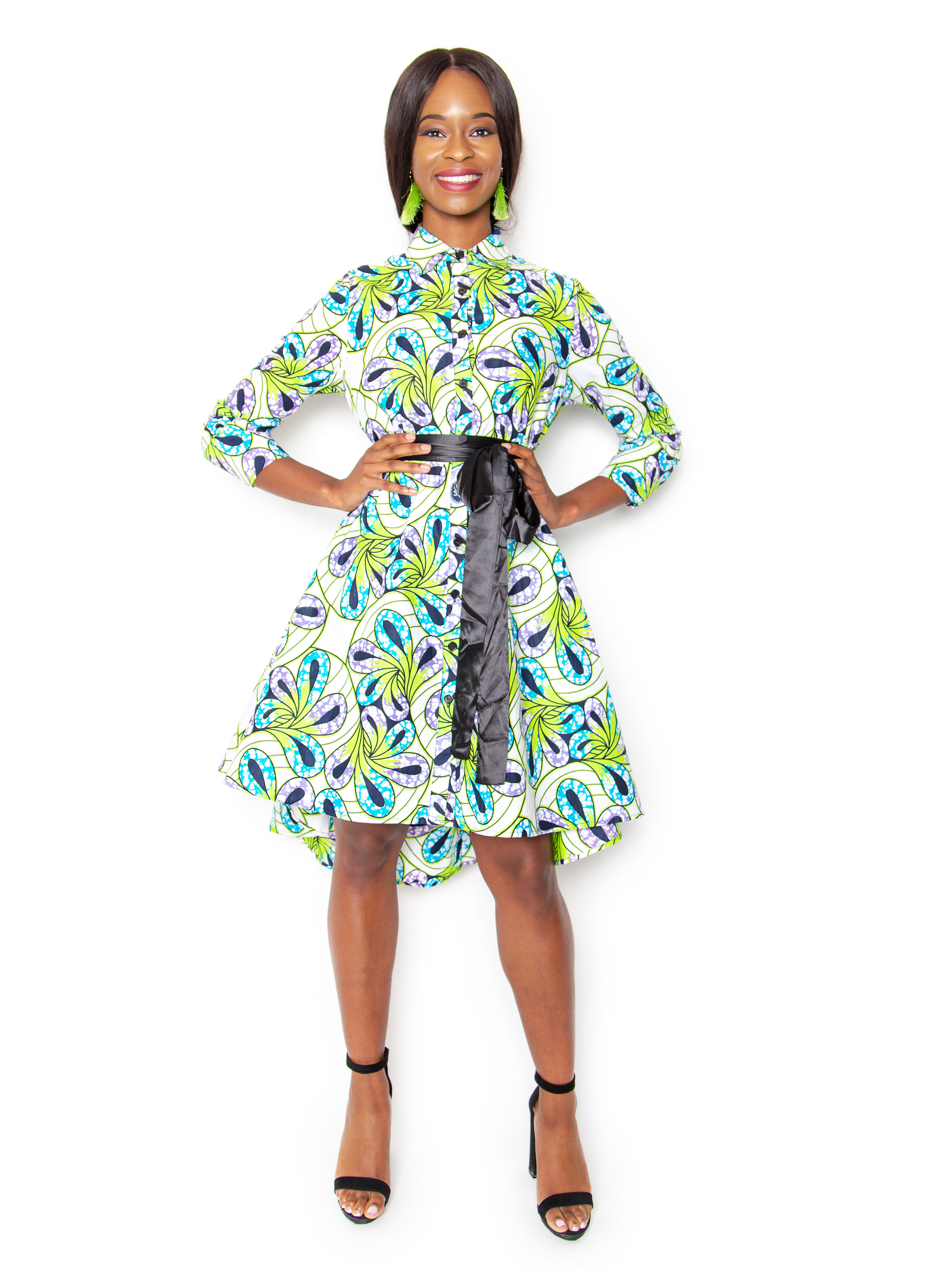 Lerato Shirt dress -Green