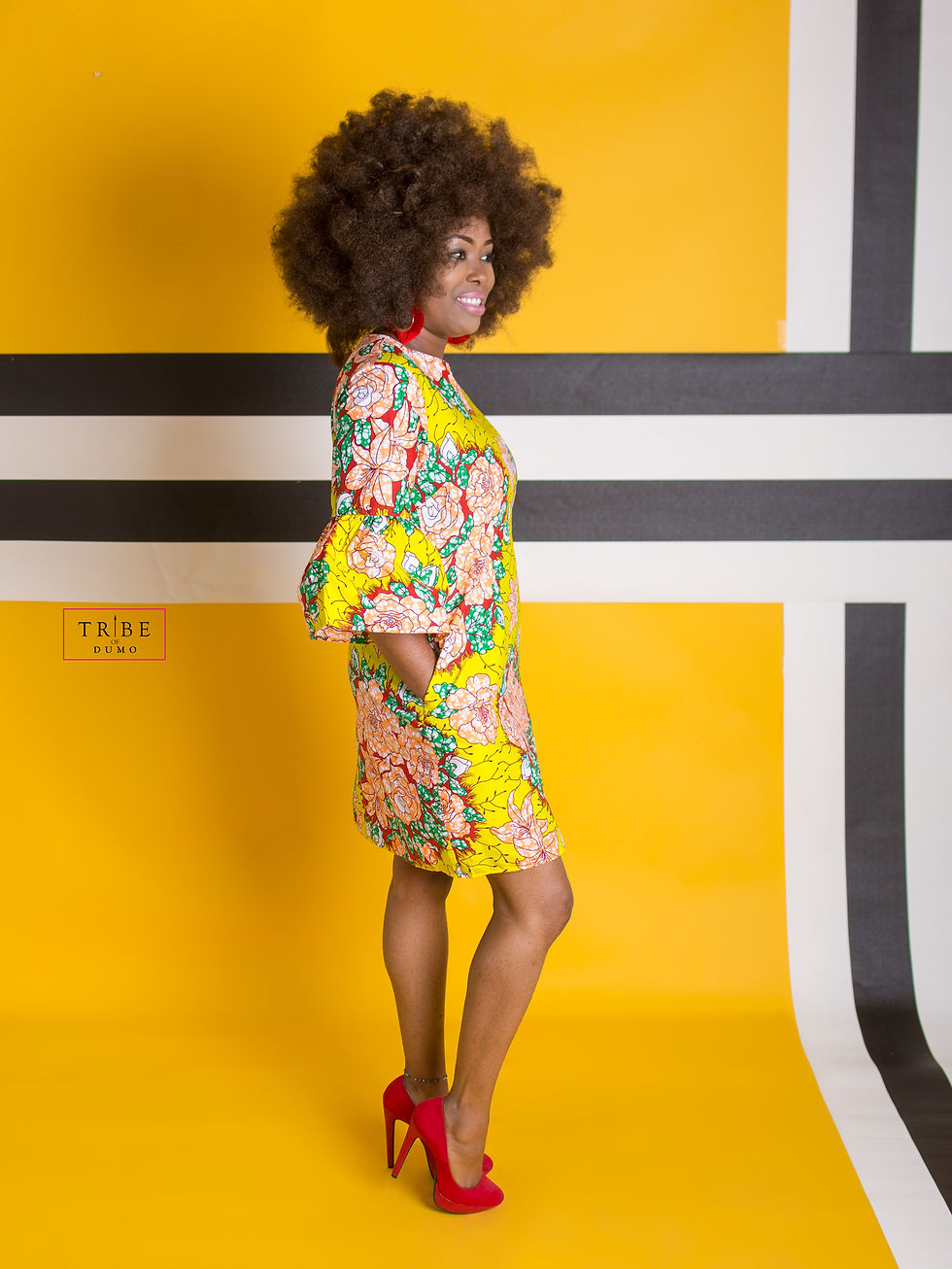 Thumbnail: Hiwot Midi Shift Dress - Yellow