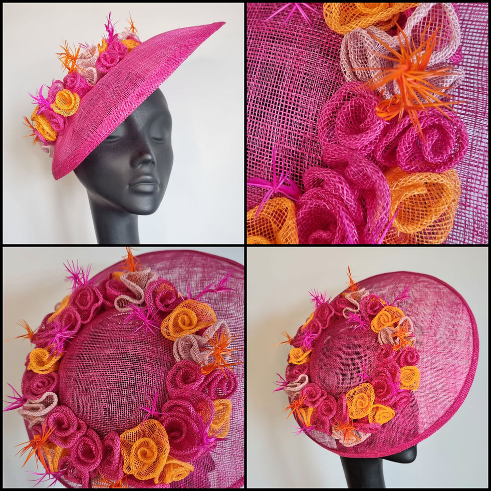 Fuchsia hand rolled flowers