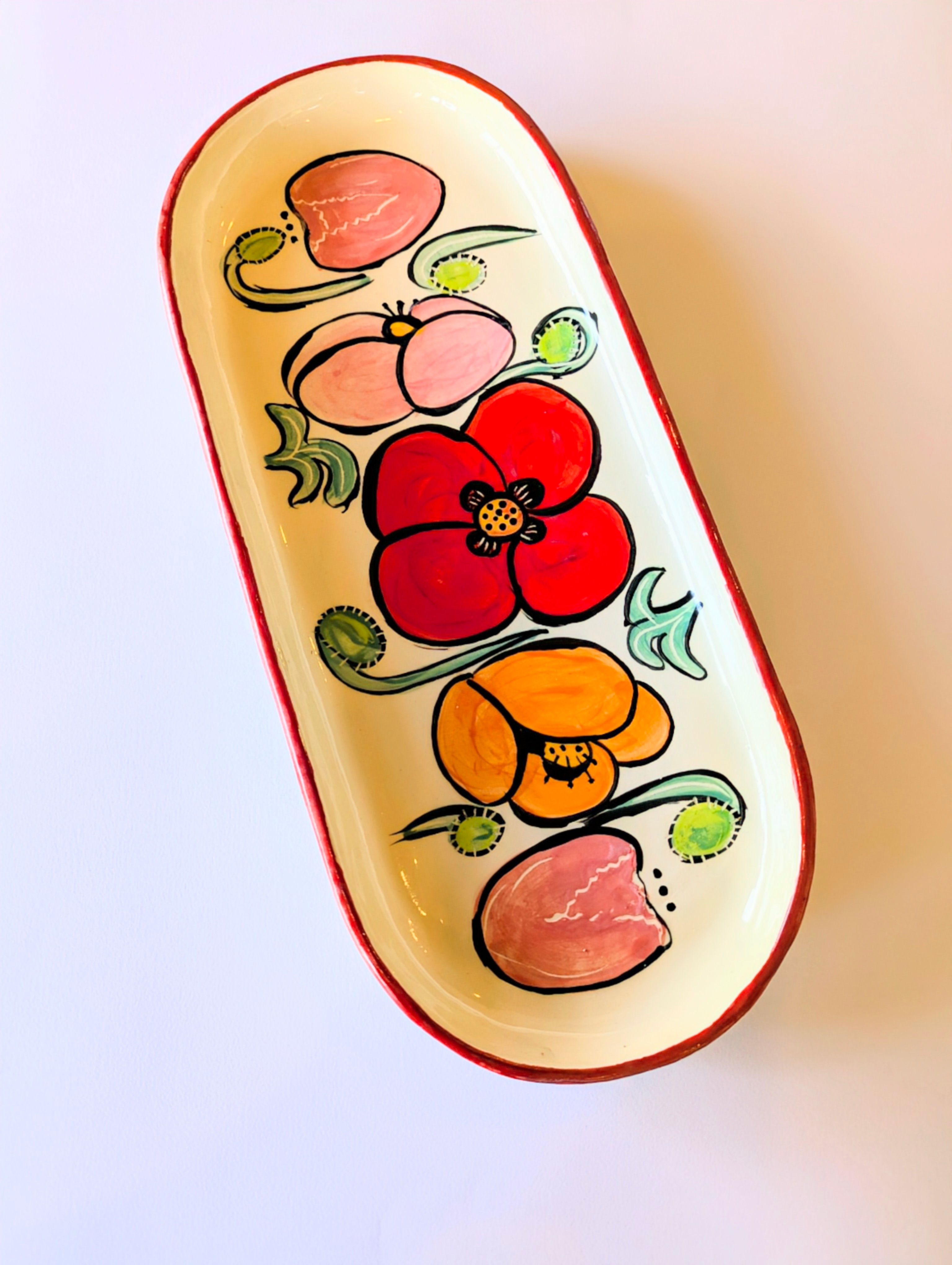 Poppy and Tulip - Oval Platter