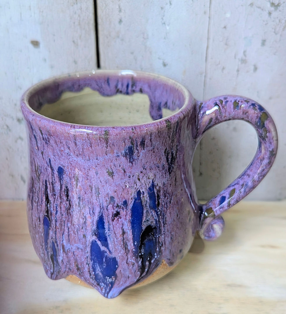 Thumbnail: Drip Glaze Mug - Purple Berries