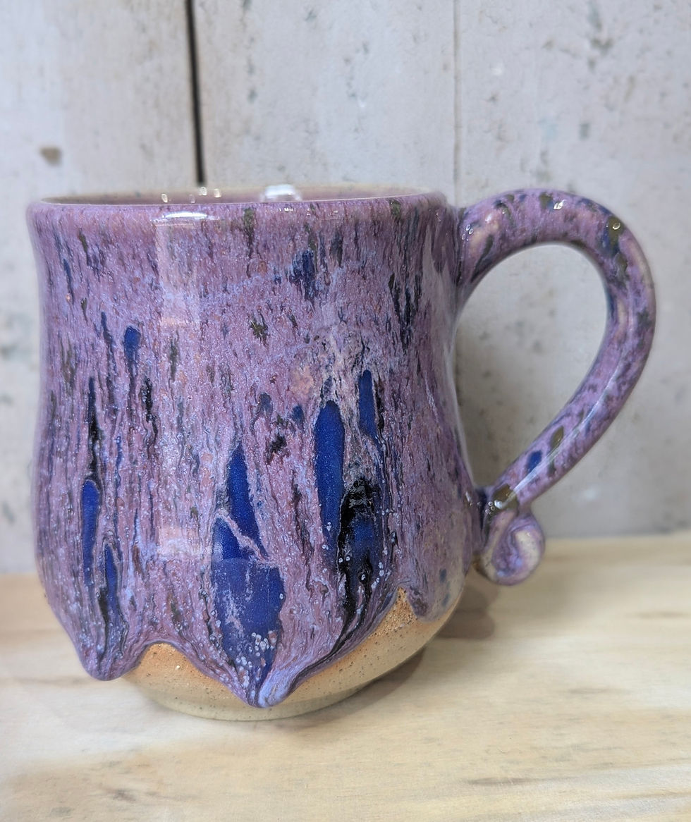 Thumbnail: Drip Glaze Mug - Purple Berries