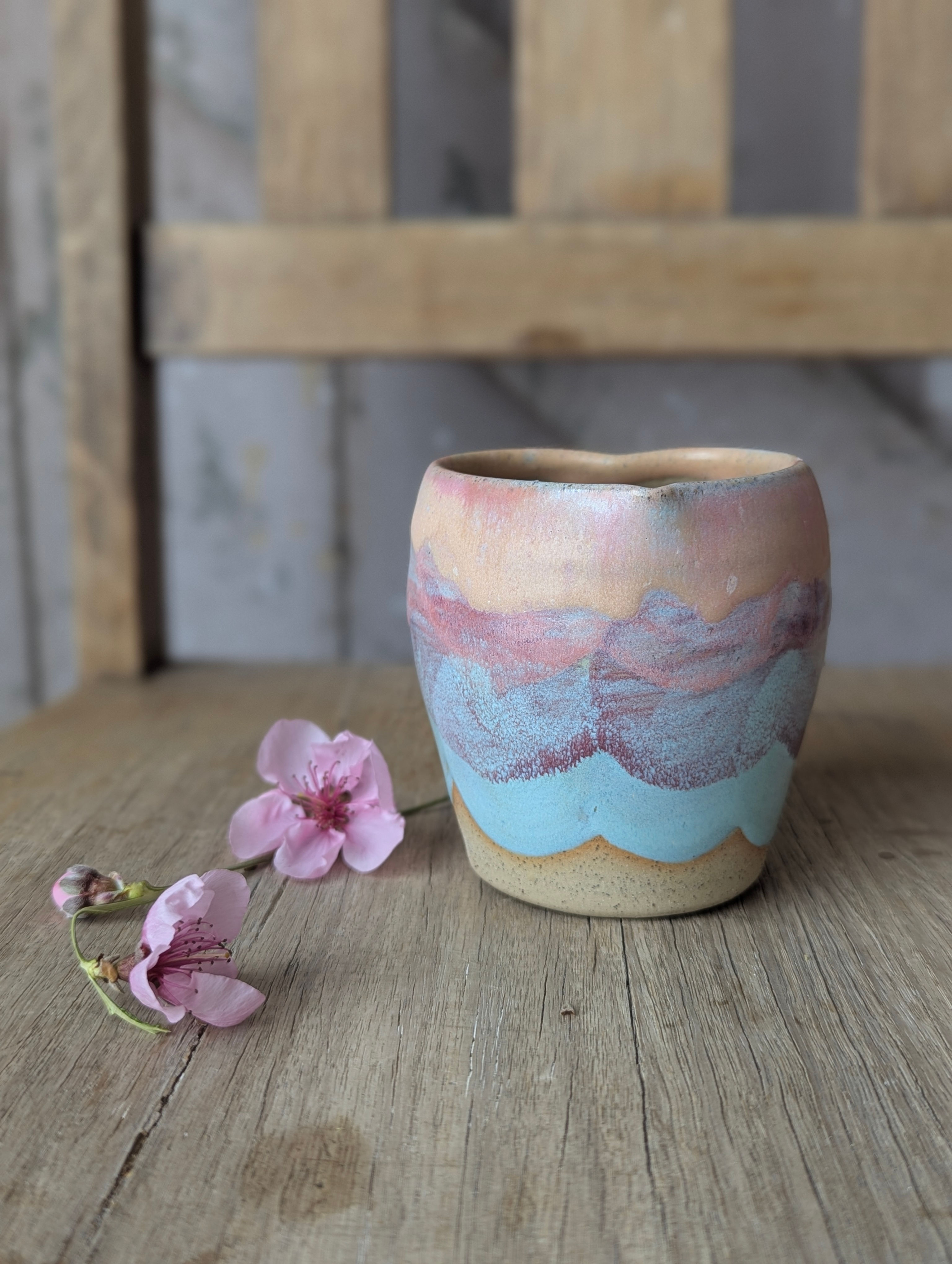 Heart Mug - Drip Glazed - Spring Blossom