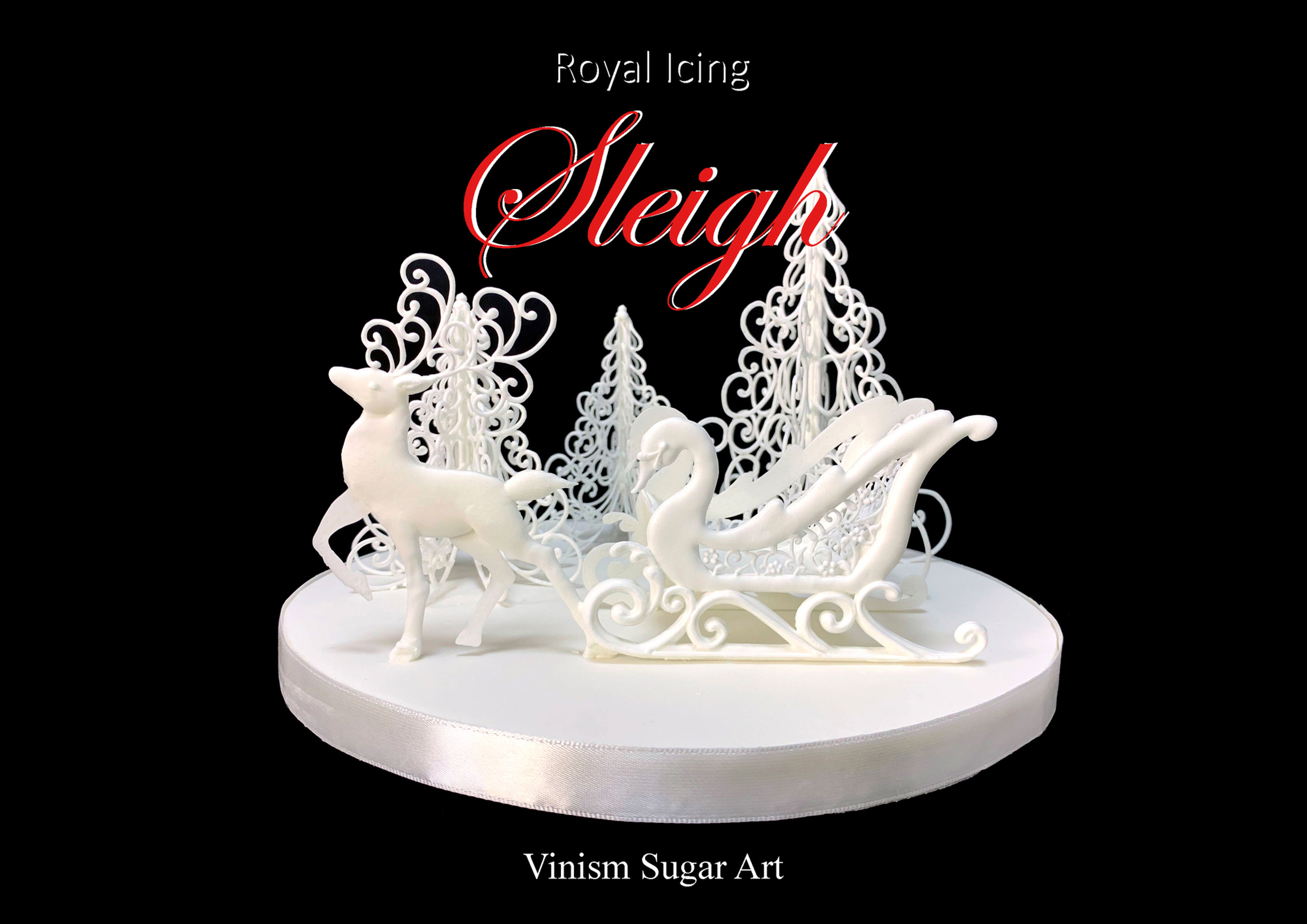 Swan Sleigh & Deer - Template only