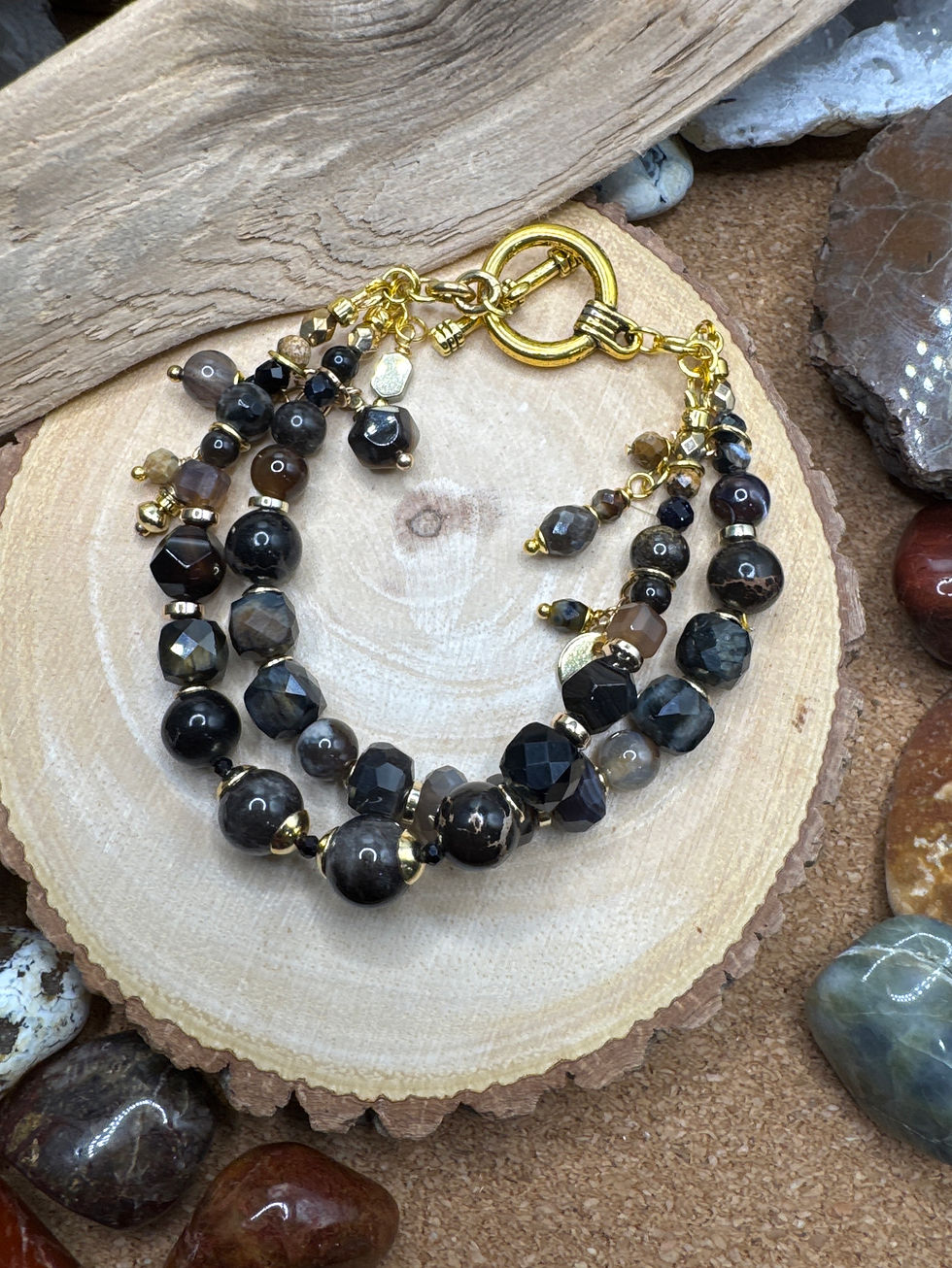 Thumbnail: Black Brown & Dark Grey Moody Bracelet