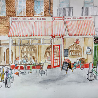 The Copper Kettle Cafe - Watercolour Painting