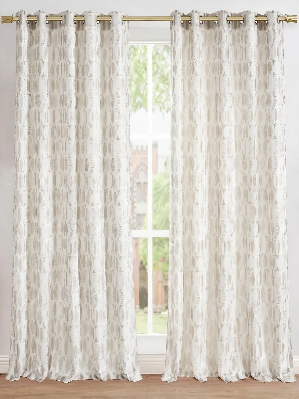 Thumbnail: Tanya Irina Premium Woven Jacquard Grommet Curtain