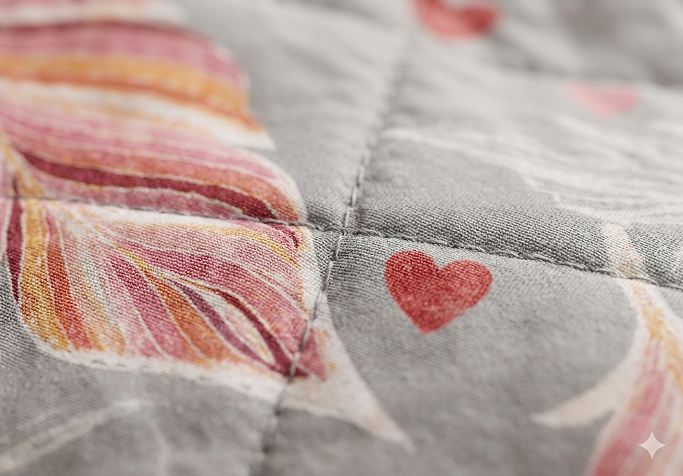 Thumbnail: Dusty Coral Feather Quilted Duvet Suite