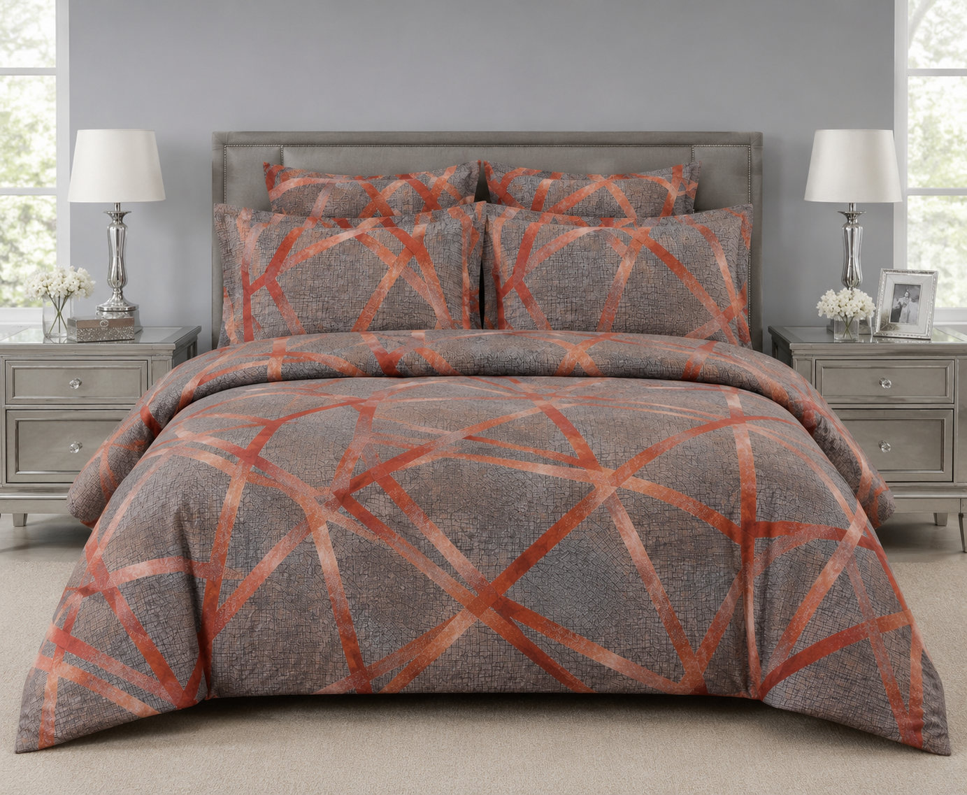 6-Piece Metallic Copper Line Art Sheet Set