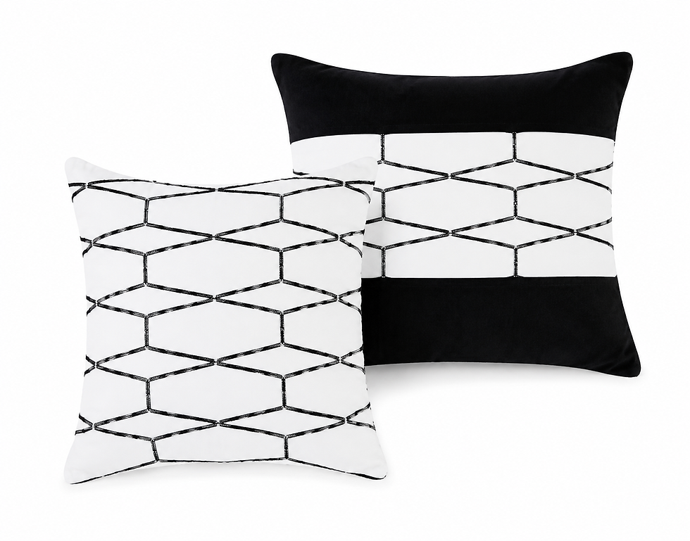 Thumbnail: Geometric Embroidered Luxury 8-Piece  Comforter set