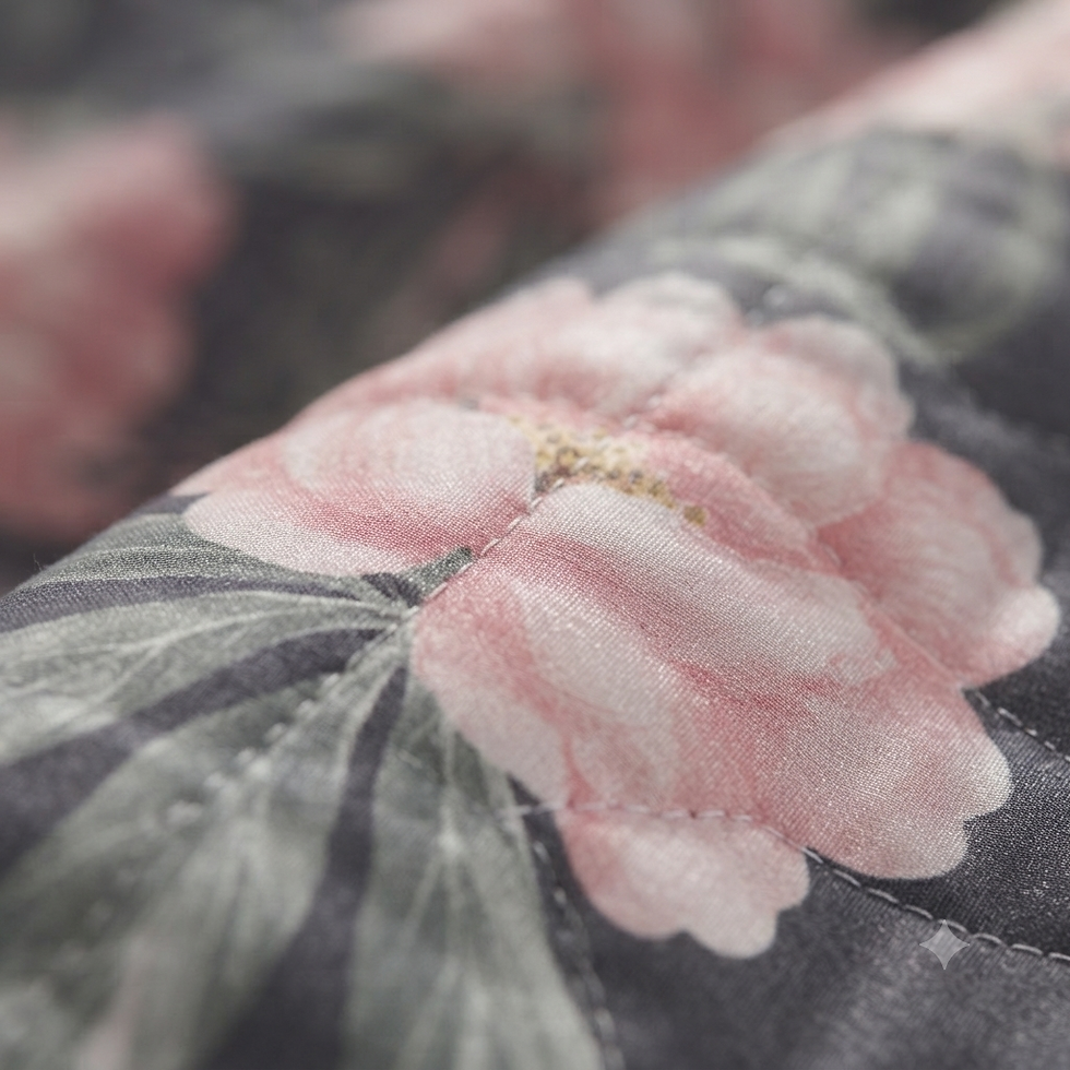 Thumbnail: Blush Pink & Charcol 4-Piece Bedding Set