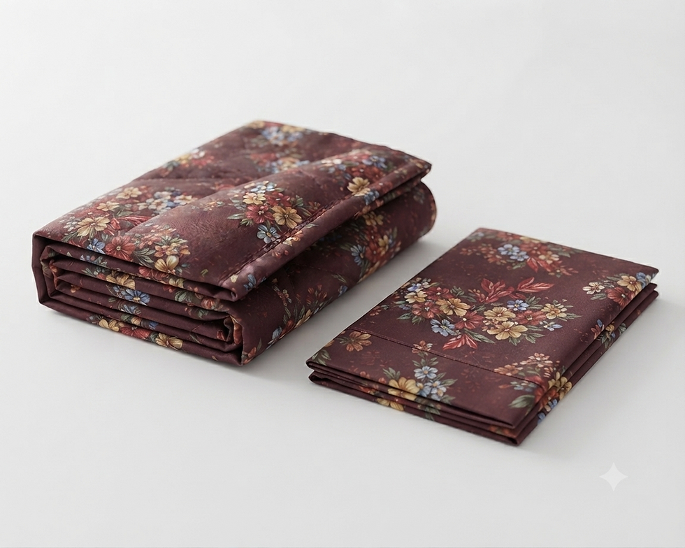 Thumbnail: 4-Piece Wine Red Garden Bloom Bedsheet Set