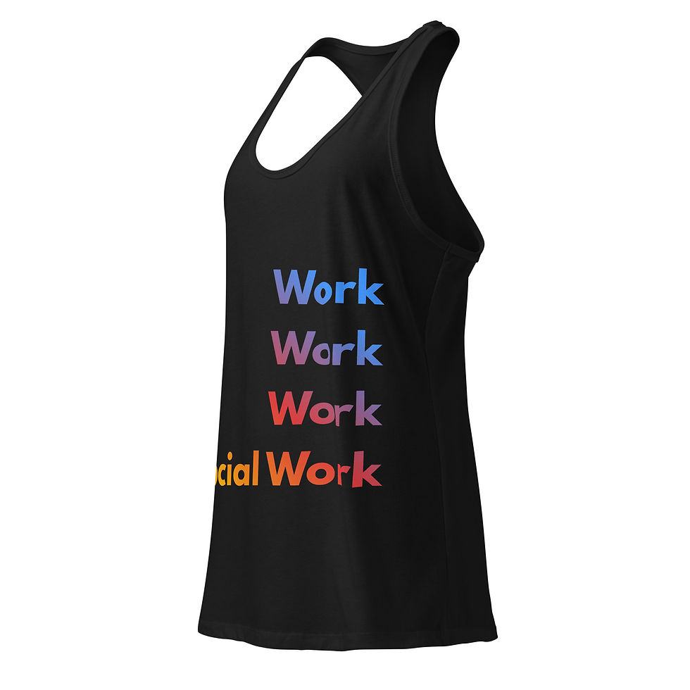 Thumbnail: Work, Work, Work, Social Work - racerback tank top