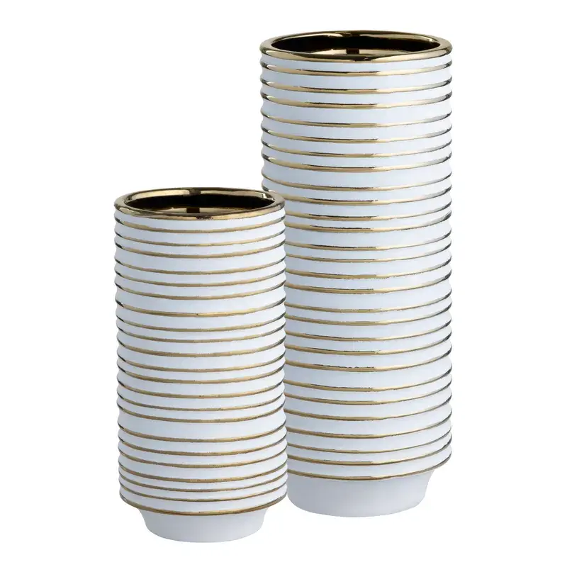 Cliffton Gold & White Vases