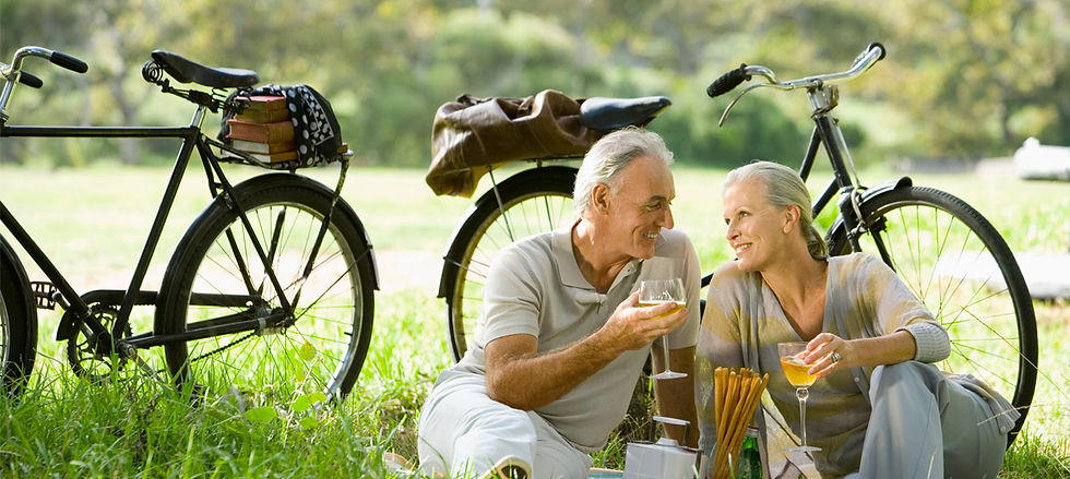 old couple smiling at each other