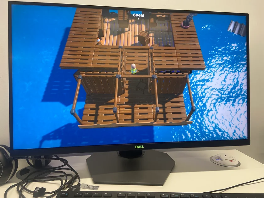 A monitor displaying our new game.