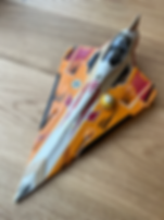 Star War Plo Koon's Jedi Star Fighter Orange Space Ship Hasbro 2001