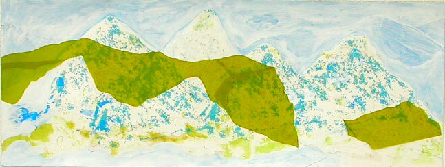Schwestern, 2007, 37,5 x 100 cm, Siebdruck/ Mischtechnik auf Papier
