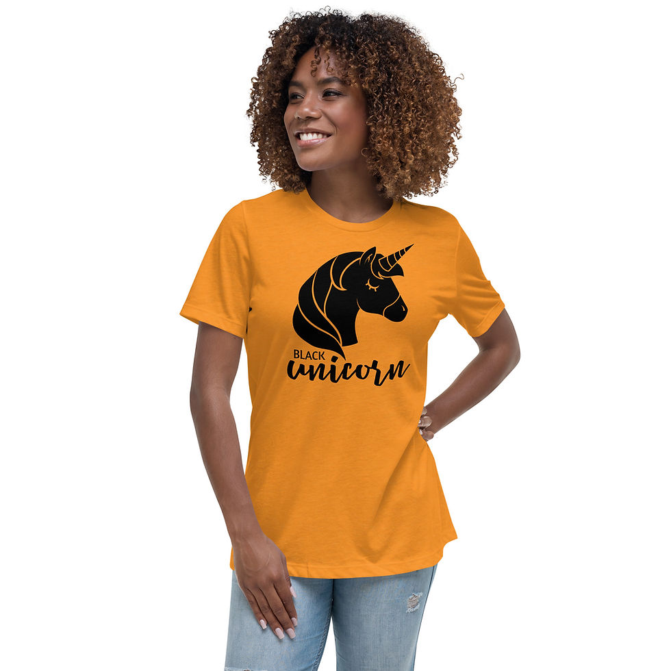 Thumbnail: Women's Relaxed T-Shirt - Black Unicorn
