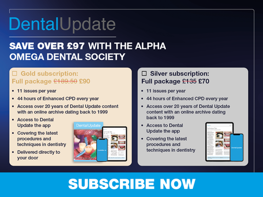 Alpha Omega London is delighted to announce a terrific collaboration with Dental Update magazine