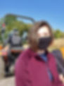 Client outside wearing a face mask