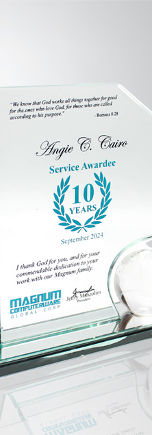 custom corporate award with crystal ball 