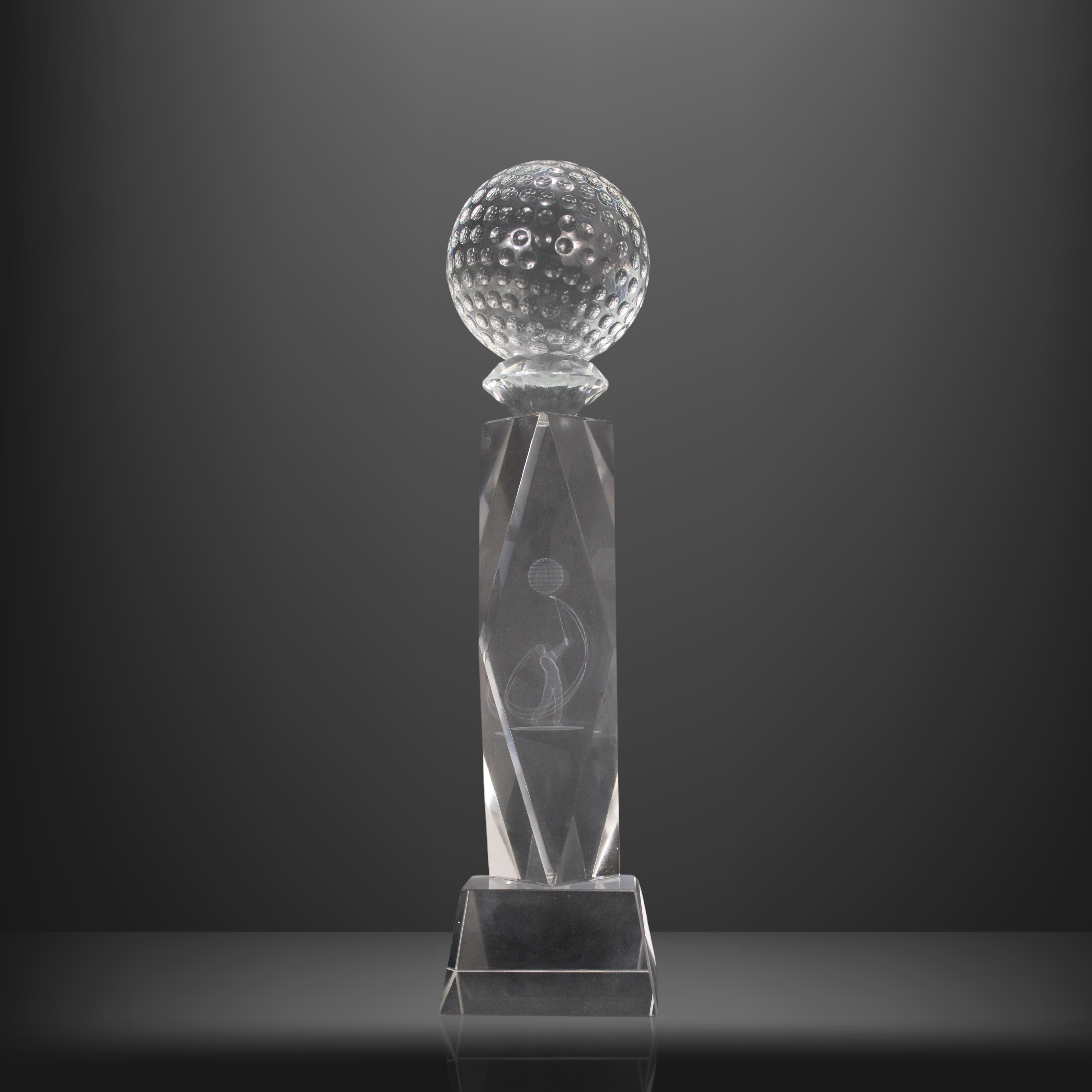 custom crystal golf trophy
