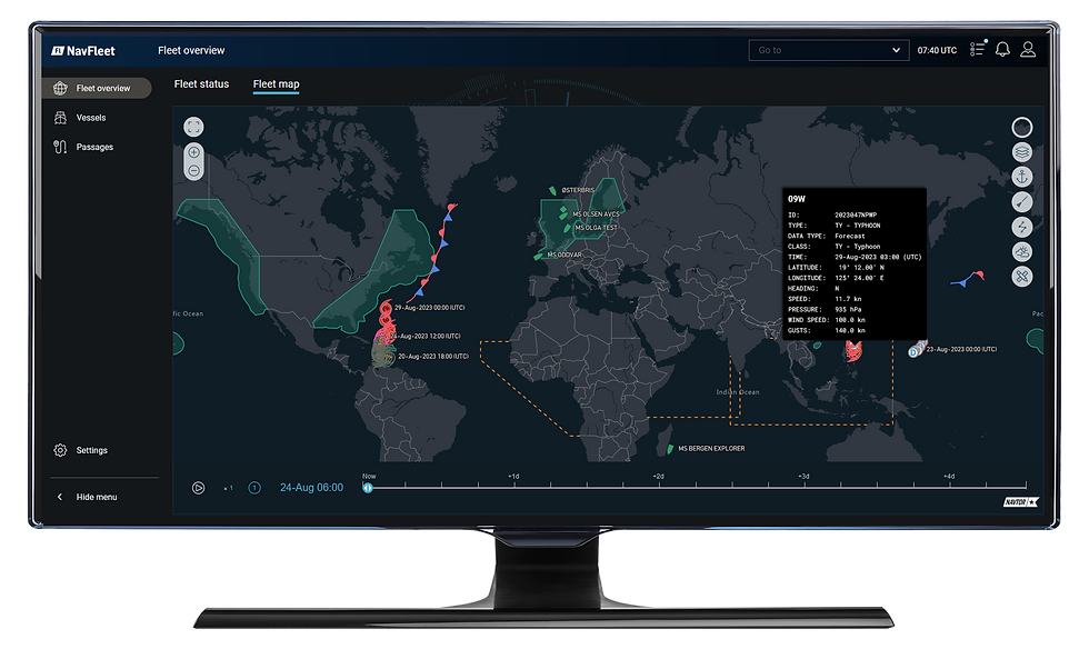 A NavFleet screenshot in monitor