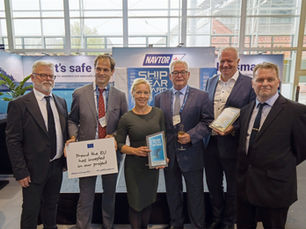 Ship of the Year 2022 awarded by Skipsrevyen at NAVTOR booth, SMM