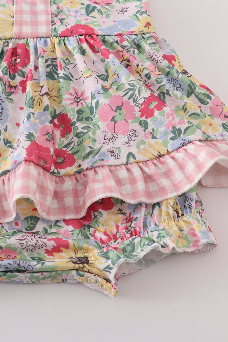 Thumbnail: Pink Floral Bow Ruffle