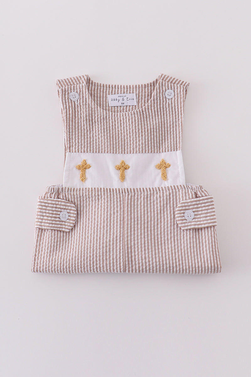 Thumbnail: Premium brown cross embroidery jonjon