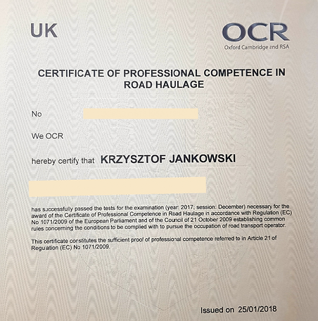 CPC Certificate