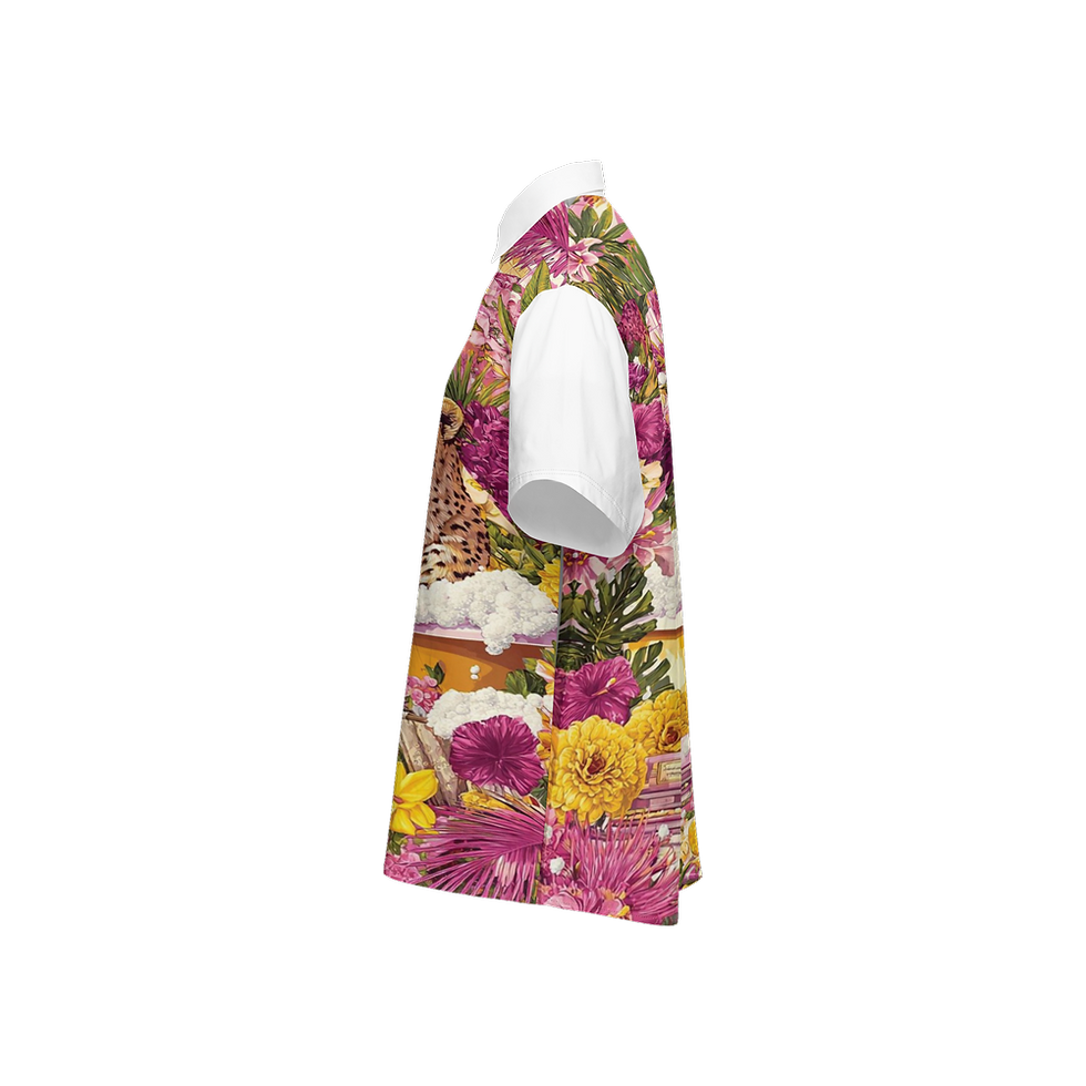 Thumbnail: Unisex Classic Short-Sleeve Button-Up Shirt-Cotton Feel