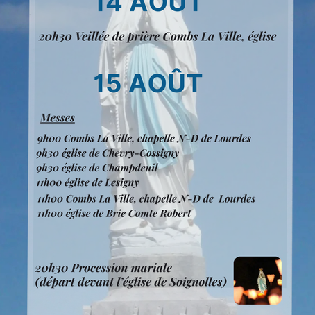 Horaires du 15 août