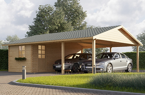 Carport Attellu 45 m² Corse Garden Loisirs, chalets habitables, abris de jardins, chalets de loisirs, bois, corse, jardins, loisirs, chalets, abris, madriers, n°1 du chalet en corse, double vitrage, garage, tonnelle, tonnelle adossée, doublage, double madriers, isolation, laine de roche, plots pvc, terrasse, lame de terrasse, bois de scandinavie