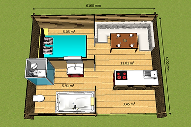 Marina 30 m² plan 3D Corse Garden Loisirs, chalet habitable en bois, chalets habitables en bois, abri de jardin en bois, abris de jardin en bois, chalet de loisirs, bois, corse, jardin, loisirs, chalet, chalets bois, abri, abris bois, madriers, n°1 du chalet en corse, double vitrage, garage, tonnelle, tonnelle adossée, doublage, double madriers, isolation, laine de roche, plots pvc, terrasse, lame de terrasse, bois de scandinavie, abris de jardins, chalets de jardins, chalets de loisirs chalets Habitables bois, maison en bois, maison corse bois