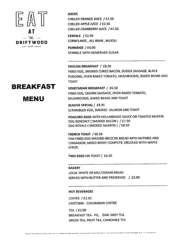 MENUS | driftwood