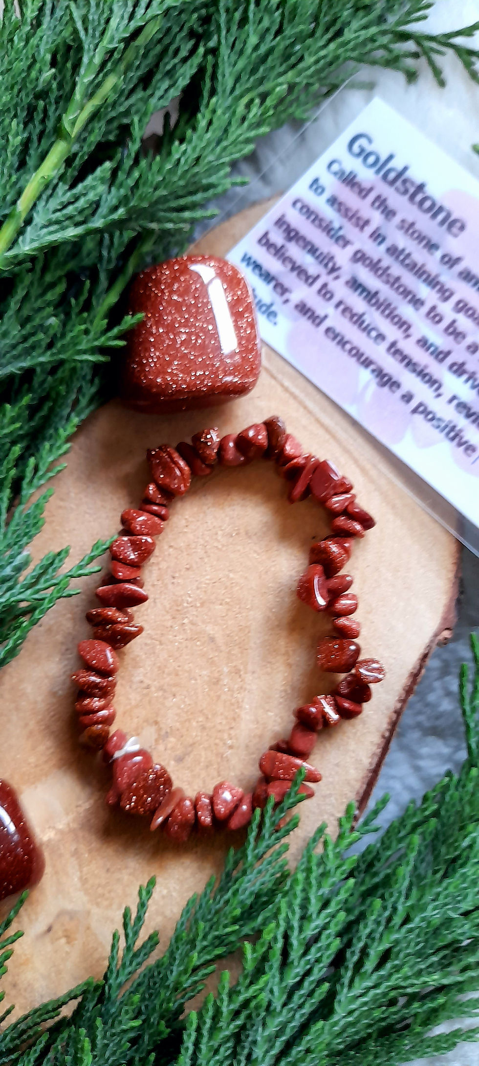 Thumbnail: Goldstone chipstone bracelet